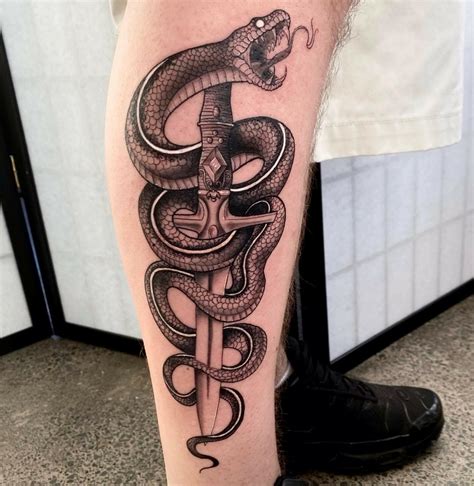 snake tattoos on leg|85 Mind